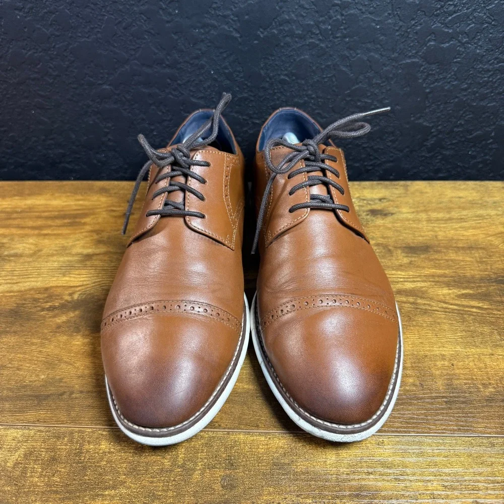 Johnston & Murphy Prentiss 59-2990 Tan Leather Dress Sneaker Mens 10.5M